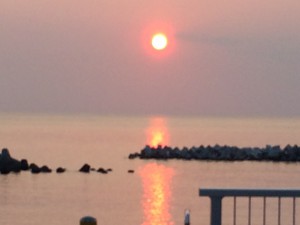 新島の夕日